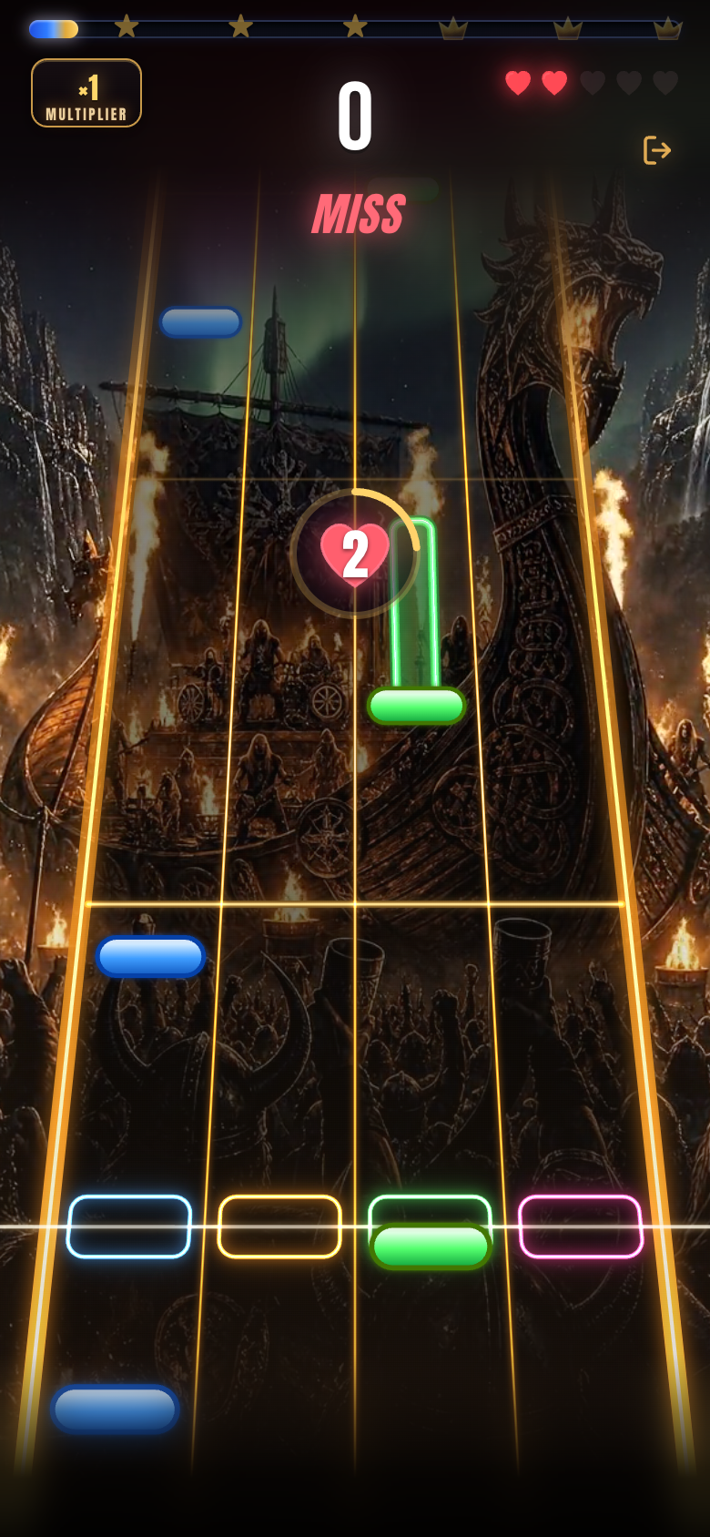Gameplay in Valhalla — playing on a viking longship under the aurora